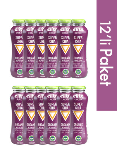 12'li Organik Super Hero (Chia) %100 Meyve-Sebze Suyu 200 Ml
