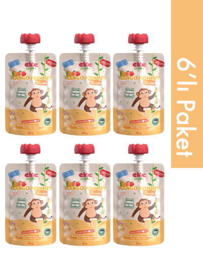 6’lı Mango Monkey Organik Karışık Meyve Püresi 110 Gr (6 Adet)