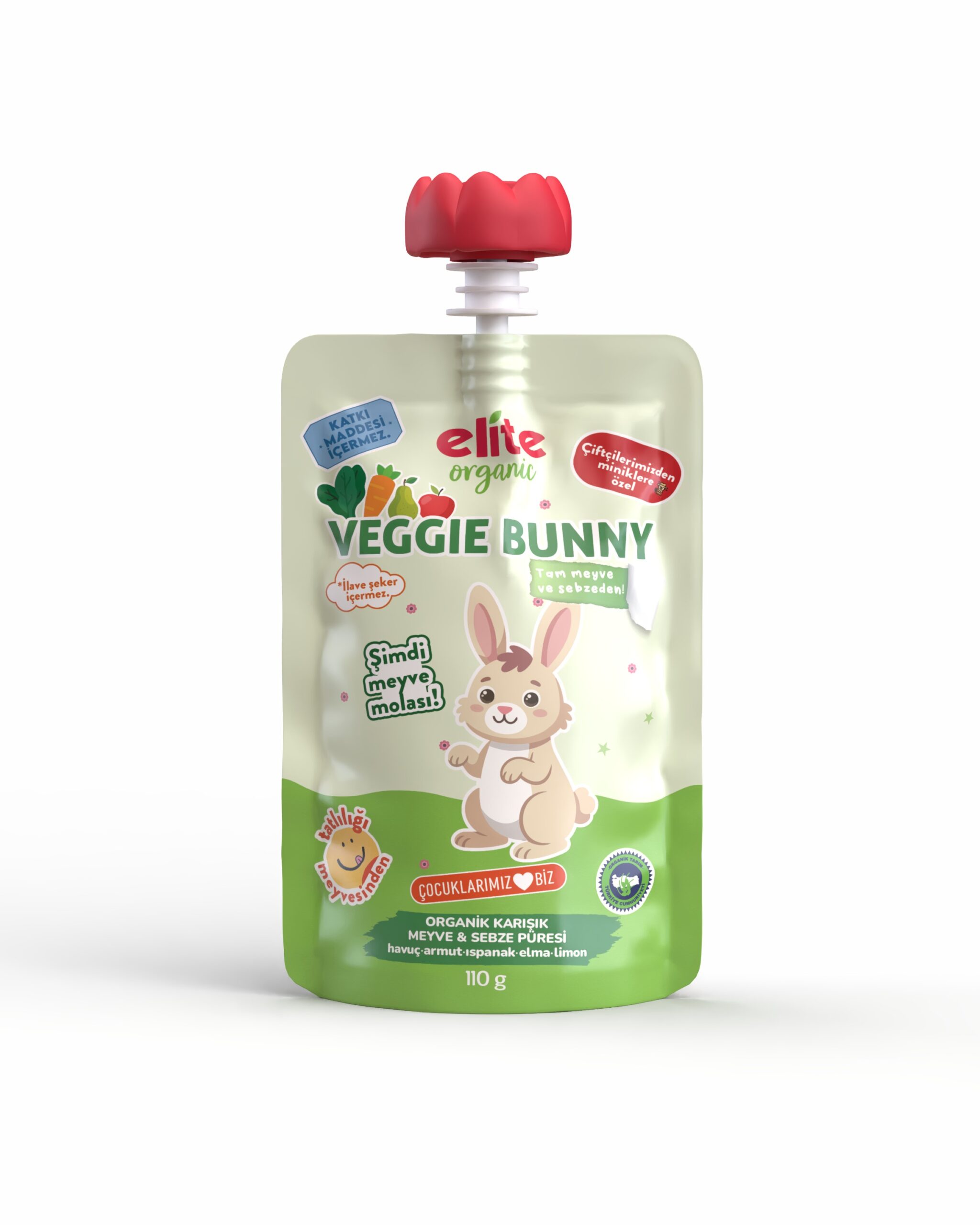 Veggie Bunny Organik Karışık Meyve ve Sebze Püresi 110 Gr